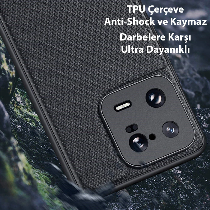 Dux Ducis Xiaomi 13 Pro Fino Serisi Premium Dokuma Silikon Kılıf-(5775)