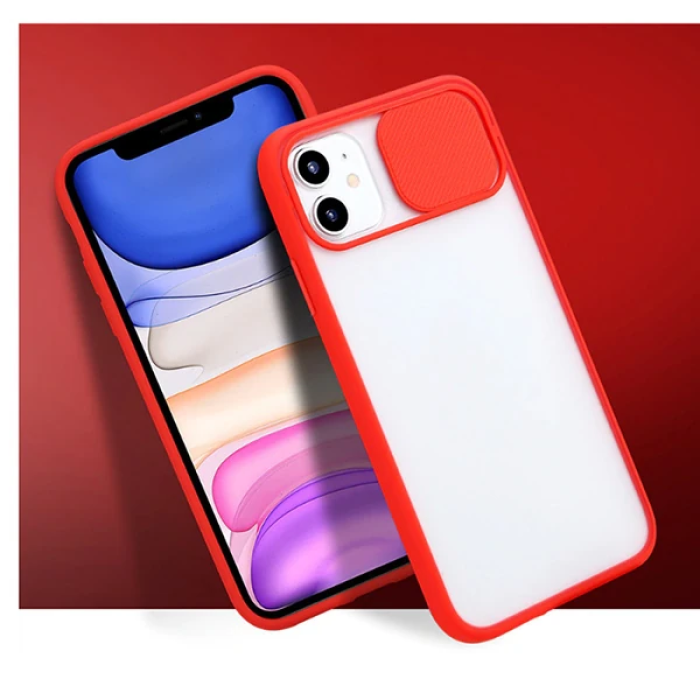 Ally İPhone 12 Mini 5.4 Kamera koruyucu Sürgülü Şeffaf Kılıf-(5775)