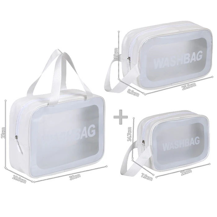 EZERE Su Geçirmez Premium Kalite Seyahat Makyaj Ve Kozmetik Çantası 3 Adet Set-(5775)