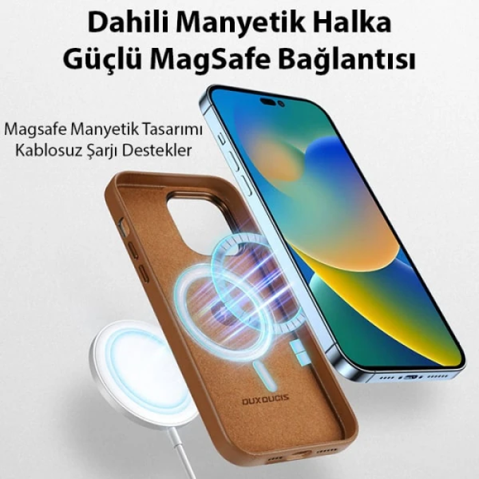 Dux Ducis Grit Series iPhone 14 Pro Max 6.7inç Premium MagSafe Uyumlu Kılıf-(5775)