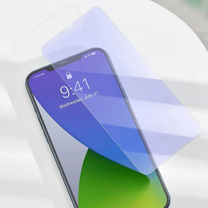 Baseus İPhone 12/12 PRO 6.1 0.3mm Antiblue Cam Ekran Koruyucu 2Adet-(5775)