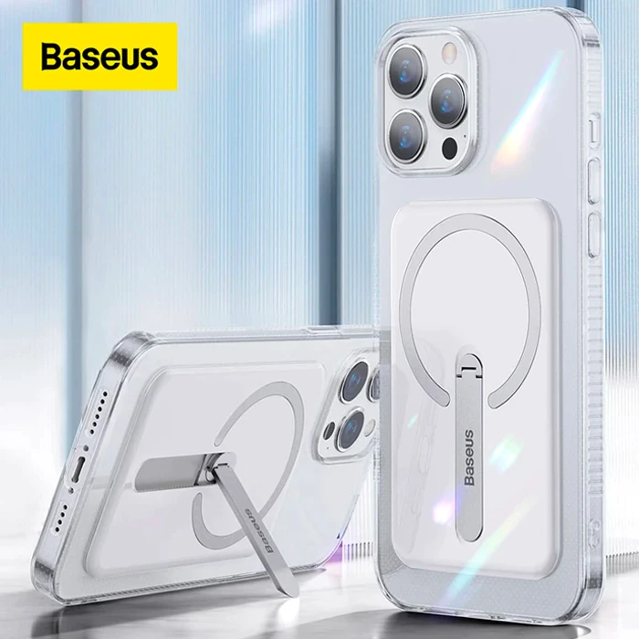 Baseus iPhone 13 Pro 6.1inç Manyetik Magsafe Standlı Silikon Kılıf-(5775)