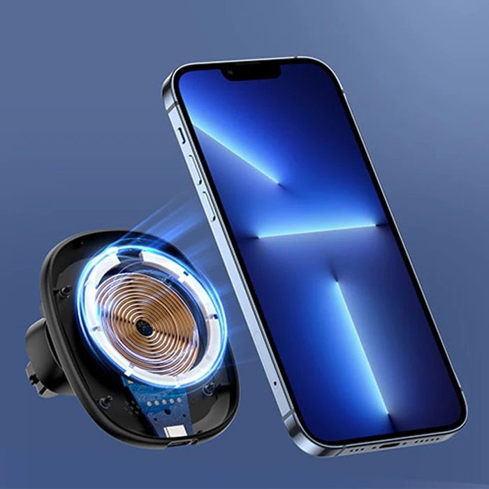 Duzzona V1 15W Manyetik Kablosuz Wireless Hızlı Şarjlı Araç İçi Telefon Tutucu-(5775)