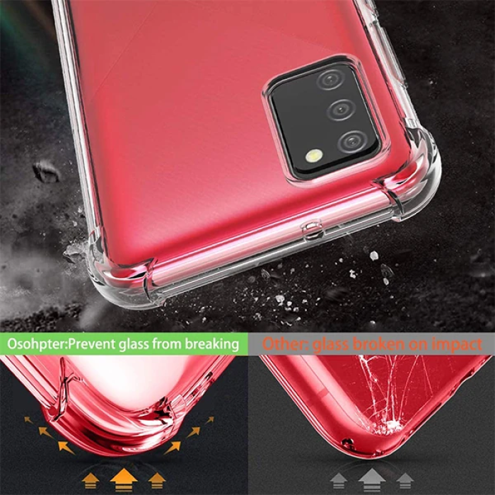 SM Galaxy A02S - M02S Anti-Drop Shockproof Darbe Emici Silikon Kılıf-(5775)