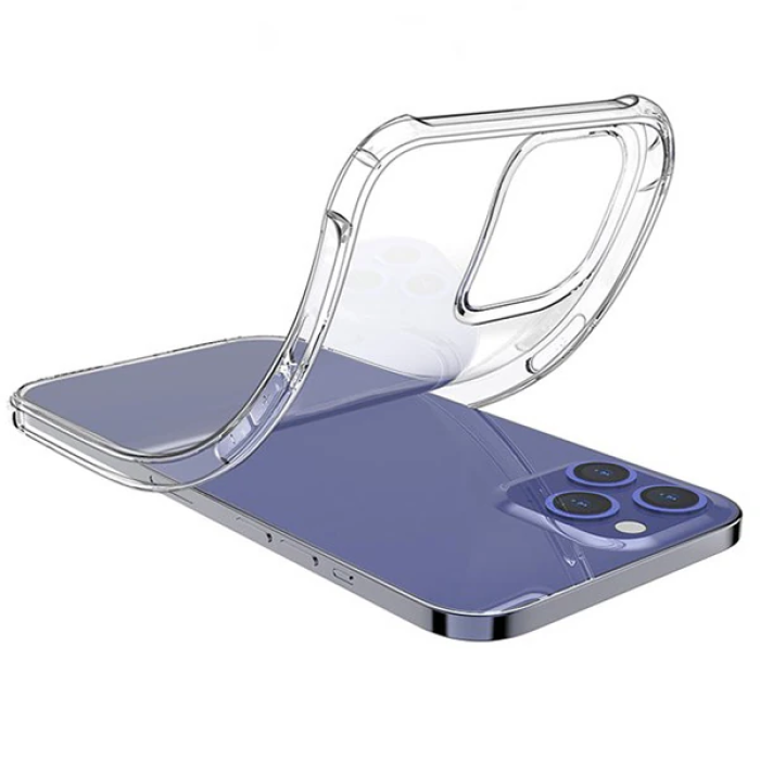 İPhone 12 Pro Max 6.7 Anti-Drop Silikon Kılıf Shockproof Şeffaf  kılıf-(5775)