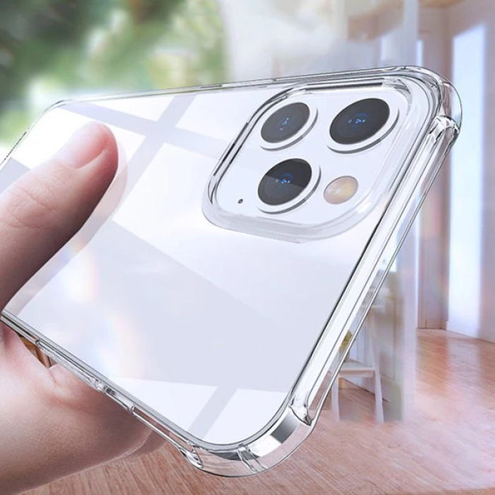 İPhone 12 Pro Max 6.7 Anti-Drop Silikon Kılıf Shockproof Şeffaf  kılıf-(5775)