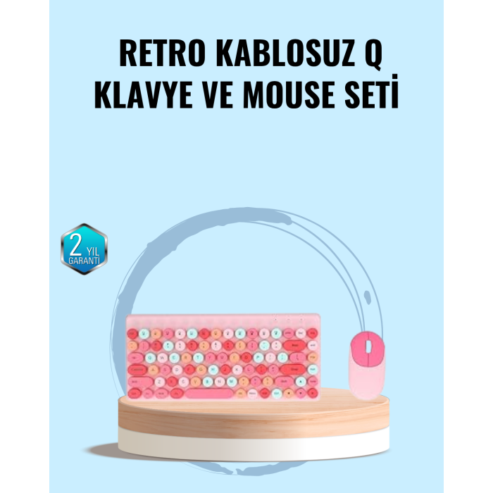 Bluetooth Klavye ve Mouse Kombinasyonu – USB Alıcılı Kompakt Uzun Ömürlü