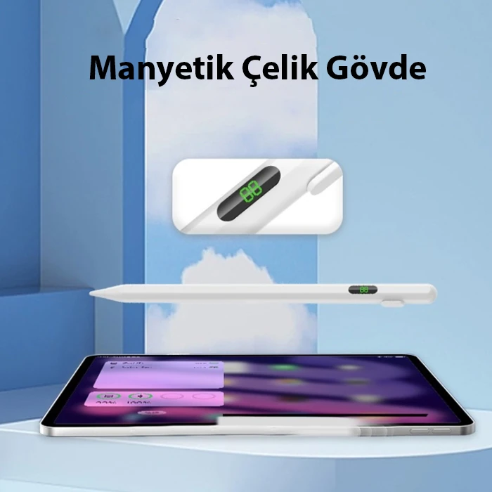ALLY K-2268 Dijital Göstergeli Universal Kapasitif Stylus iPad Tablet Dokunmatik Kalem-(5775)