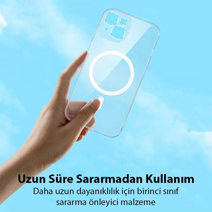 Baseus Crystal iPhone 14 6.1 Magsafe Silikon Kılıf + Tempered Ekran Koruyucu Set-(5775)