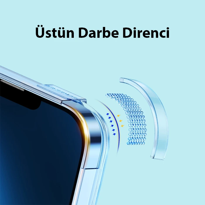 Baseus Crystal iPhone 14 6.1 Magsafe Silikon Kılıf + Tempered Ekran Koruyucu Set-(5775)