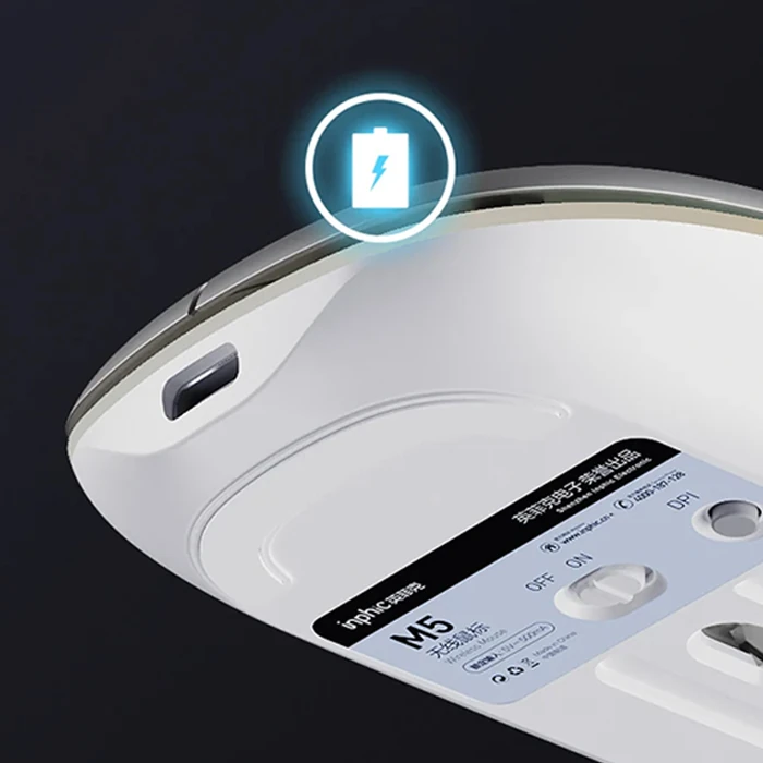 İNPHİC M5 Kablosuz Fare Şarj Edilebilir Sessiz Kullanım 2.4G Işıklı USB Mouse-(5775)