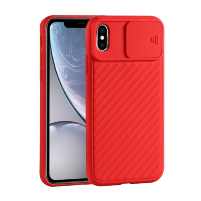 Ally İPhone Xs Max 6.5 İnch Kılıf Kamera Kapatan koruyucu Sürgülü Kılıf-(5775)