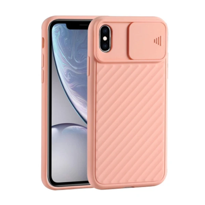 Ally İPhone Xs Max 6.5 İnch Kılıf Kamera Kapatan koruyucu Sürgülü Kılıf-(5775)