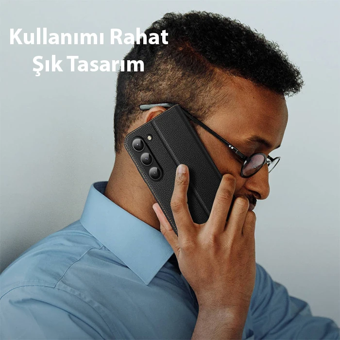 Dux Ducis SM Galaxy S23 Plus Kılıf Skin X2 Series Magnetic PU Deri Manyetik Kapaklı Kılıf-(5775)