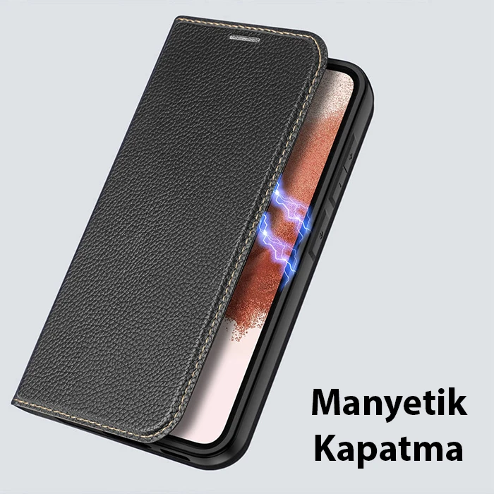 Dux Ducis SM Galaxy S23 Plus Kılıf Skin X2 Series Magnetic PU Deri Manyetik Kapaklı Kılıf-(5775)