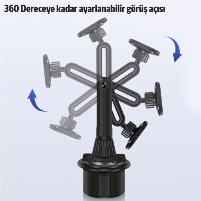 Ally 360 Derece Döner Manyetik Araç Içi Telefon Tutucu - Bardak Tutucu Yeri i?çin-(5775)