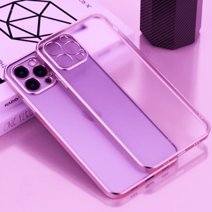 iPhone 11 Pro 5.8inç Renkli Kenar Şeffaf Kılıf Kamera Korumalı Kılıf-(5775)