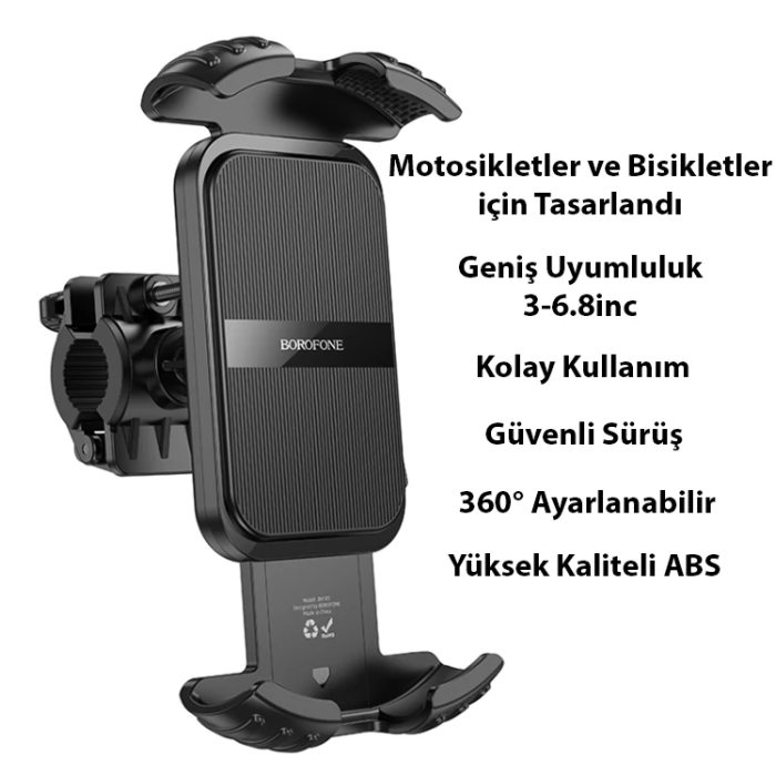 Ally Borofone BH105 Crown Gidon Bağlantılı Bisiklet ve Motosiklet Telefon Tutucu-(5775)