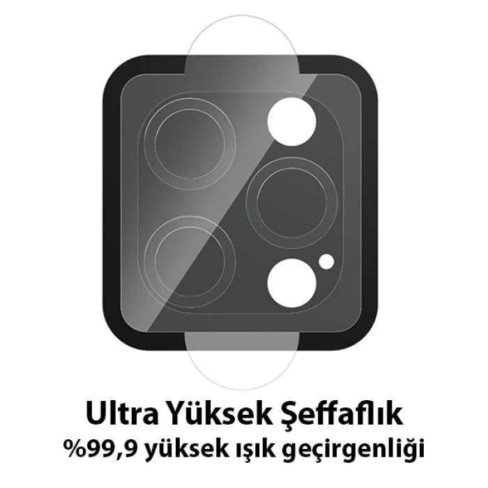 ALLY İPhone 13 Pro-13 Pro Max Tempered Glass Cam Kamera Koruyucu-(5775)