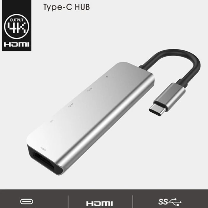 Ally Usb (Type-C to 5in1  Hdtv 2xUSB+2x PD) Hub Adaptör Çoklayıcı-(5775)
