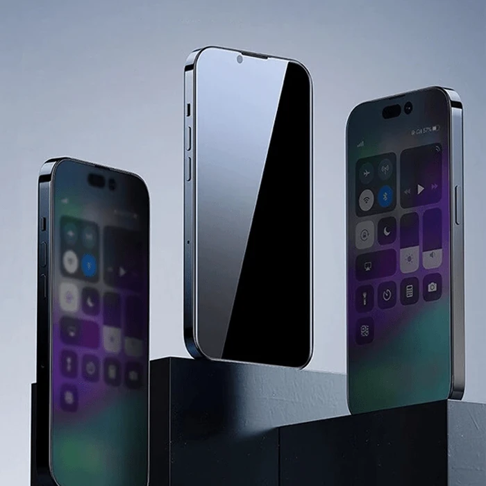 Baseus iPhone 15 Plus Privacy Hayalet Full Koruma Cam Ekran Koruyucu-(5775)