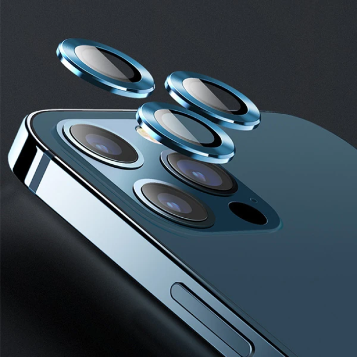 USAMS İphone 12 Pro Max 3D Metal Çerçeveli Kamera Lens Koruyucu-(5775)
