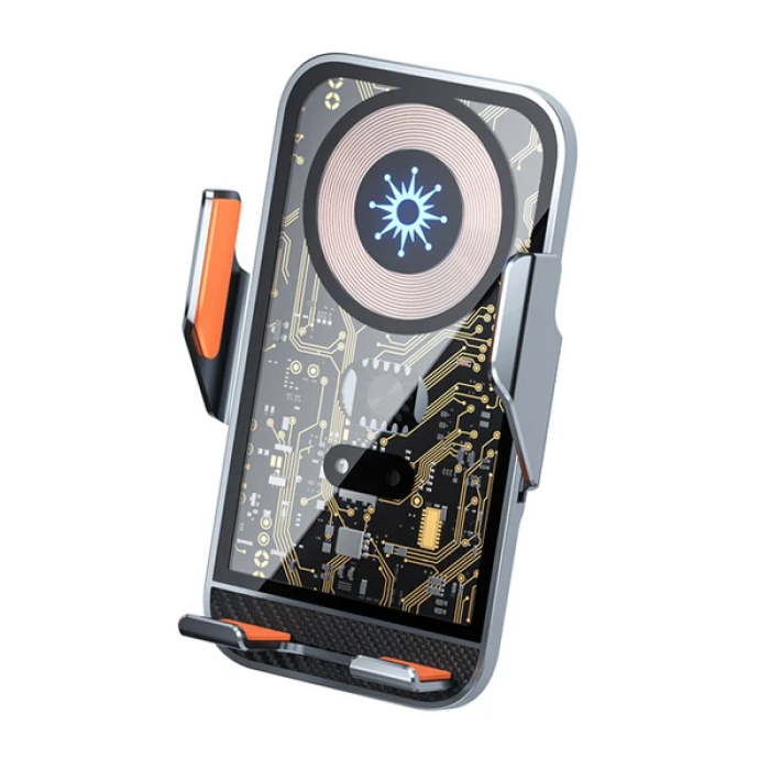 ALLY C10 15W Hızlı Şarj Şeffaf Otomatik Araç İçi Telefon Tutucu-(5775)