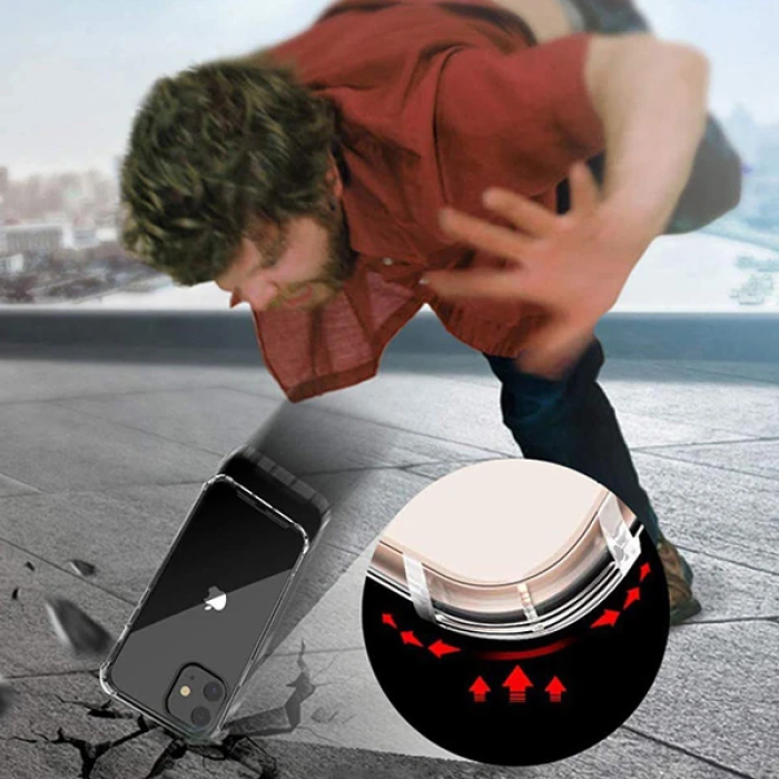 İPhone 12 Mini  5.4 Anti-Drop Silikon Kılıf Shockproof Şeffaf  kılıf-(5775)