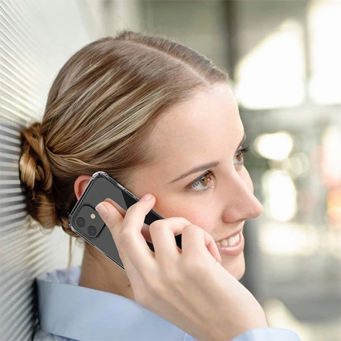 İPhone 12 Mini  5.4 Anti-Drop Silikon Kılıf Shockproof Şeffaf  kılıf-(5775)