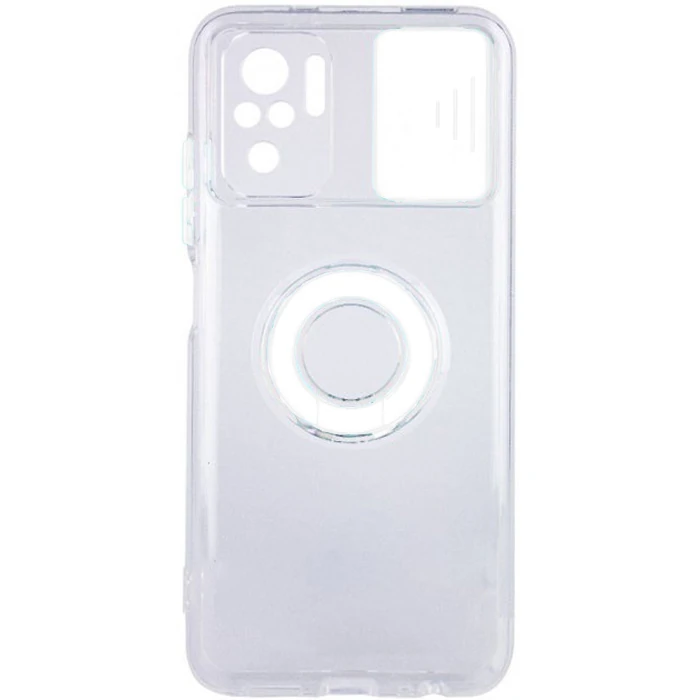 Ally Xiaomi Redmi Note 10 - 10s Kılıf Sürgülü Kamera Lens Korumalı Yüzük Standlı Silikon Kılıf-(5775)