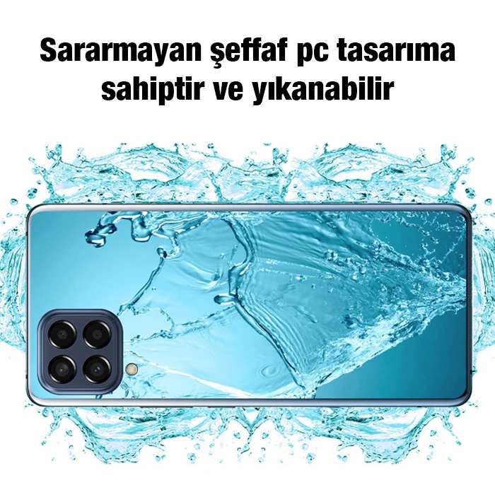 Ally SM Galaxy M62 F62 Kılıf Kamera Korumalı Ultra İnce Şeffaf Kılıf-(5775)
