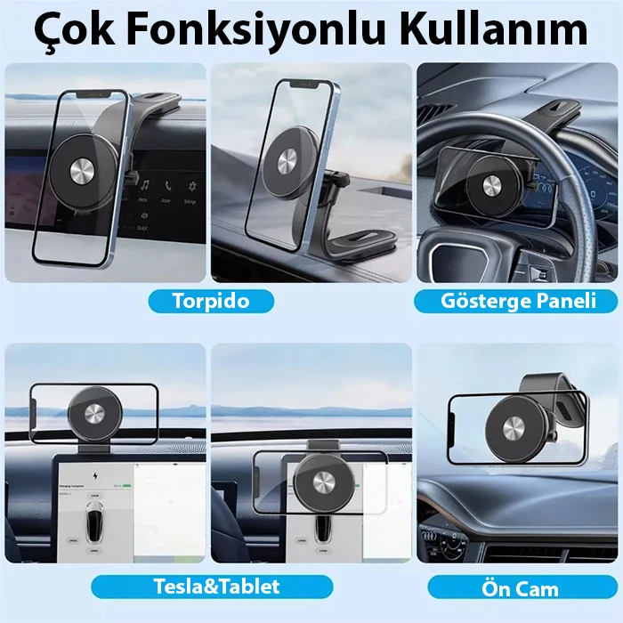 ALLY Ayarlanabilir Araç İçi Torpido Üstü Manyetik Telefon Tutucu-(5775)