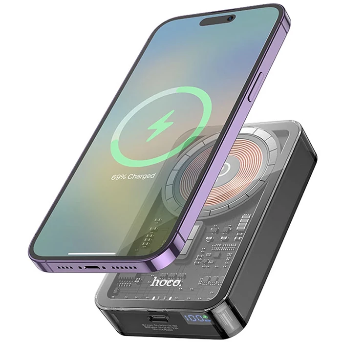 HOCO Q14A Ice Crystal 10000mAh PD20W Magsafe Uyumlu Manyetik Hızlı Şarj Powerbank-(5775)