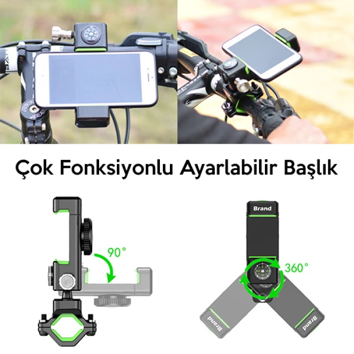 Ally Çok Fonksiyonlu Esnek Bisiklet Telefon Tutucu Pusulalı-(5775)