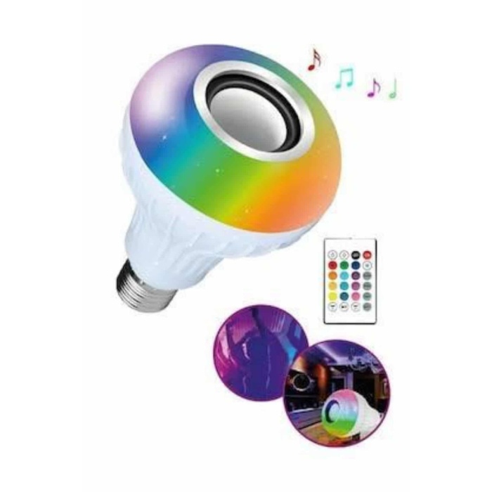 Bluetooth Hoparlör Akıllı Rgb Led Işık Renk Değiştirme Ses Bombası Ampül Görünümlü