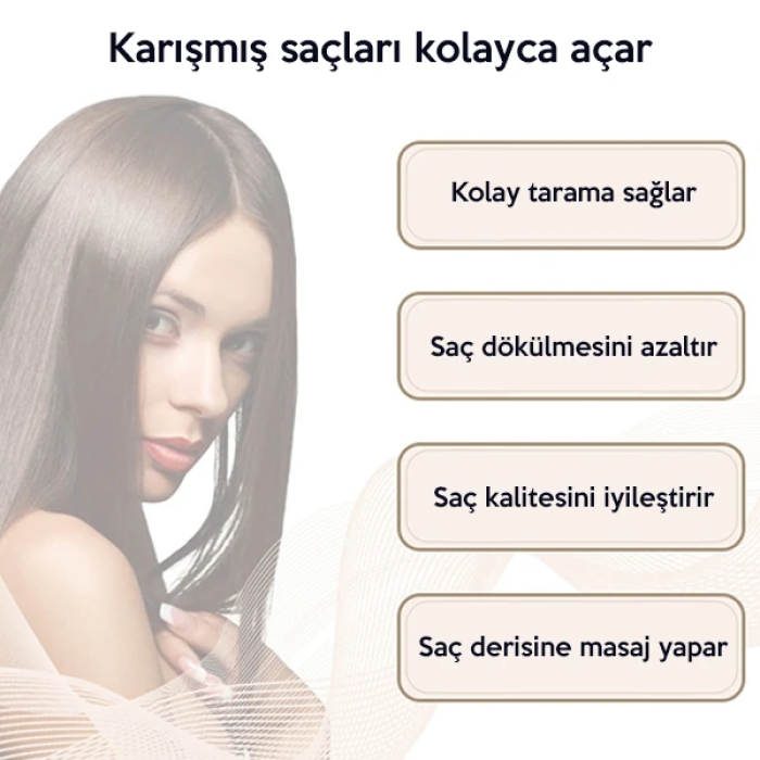 EZERE Siyah Saç Açma Ve Tarama Fırçası Saç Tarağı-(5775)