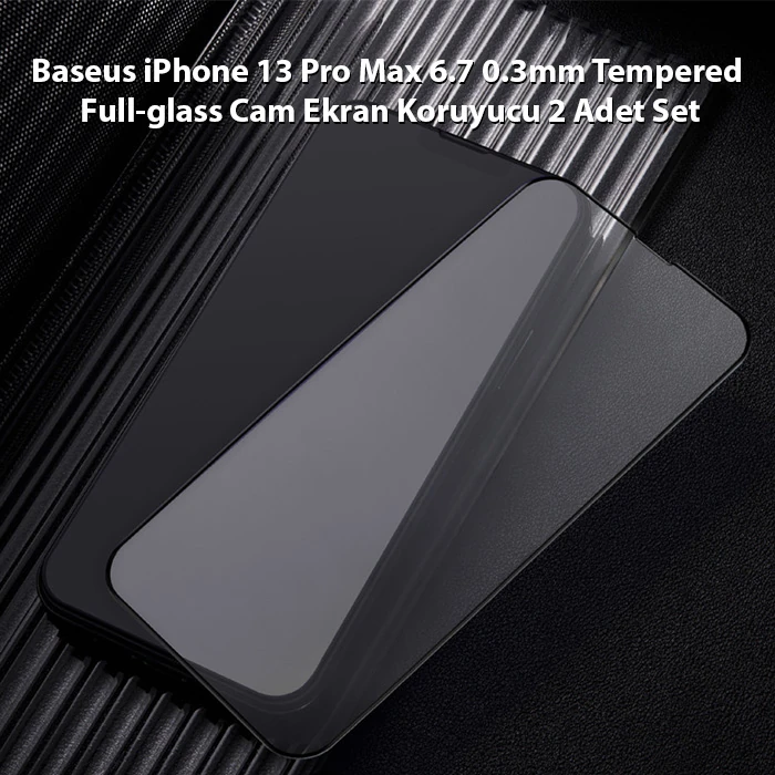 Baseus iPhone 13 Pro Max 6.7 0.3mm Tempered Full-glass Cam Ekran Koruyucu 2 Adet Set-(5775)
