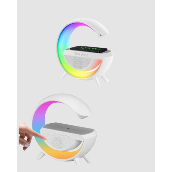 Kablosuz Şarjlı Bluetooth Hoparlör ve Gece Lambası – NFC FM Radyo RGB Işık