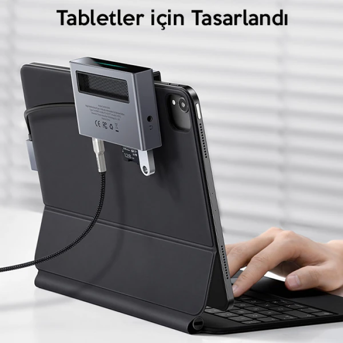 Baseus Magic Çok Fonksiyonlu Klipsli Type-C HUB 6in1 (USB3.0+SD+TF+HDMI+Type-C+3.5mm) Adaptör Çoklay-(5775)