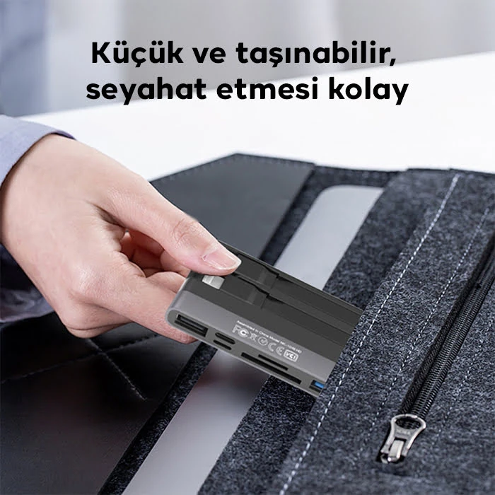ALLY NK-1048HD 6in1 USB + Type-C + Lightning + SD-TF Kart Okuyucu Çevirici Adaptör-(5775)
