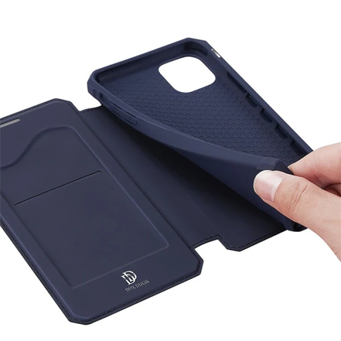 DUX DUCİS iPhone 12 Mini Kılıf Mıkantıslı Kapaklı Flip Cover Kılıf Skin X Series Flip Case-(5775)