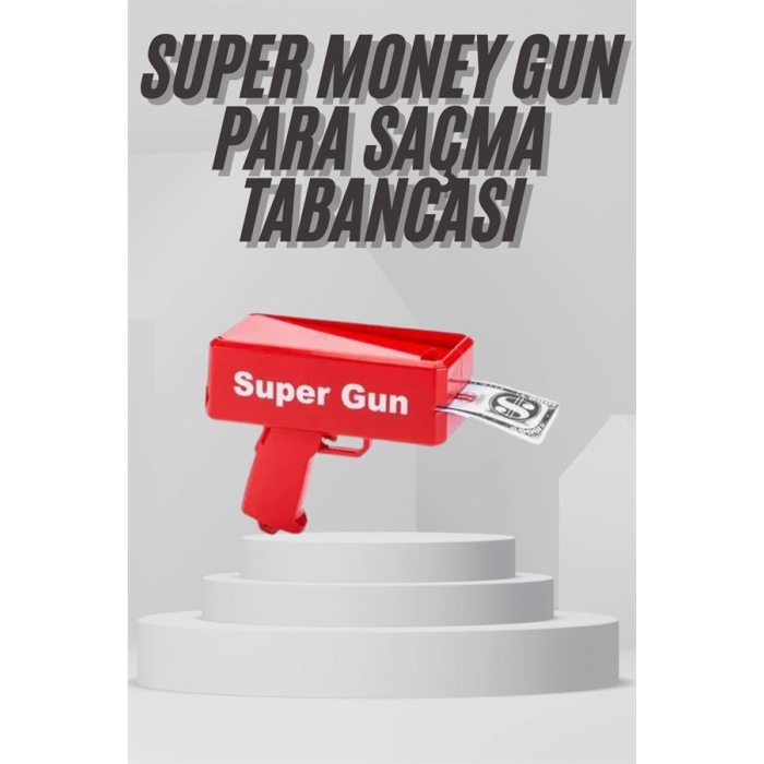 Para Dolar Saçma Para Atma Tabancası Otomatik Kırmızı Oyuncak