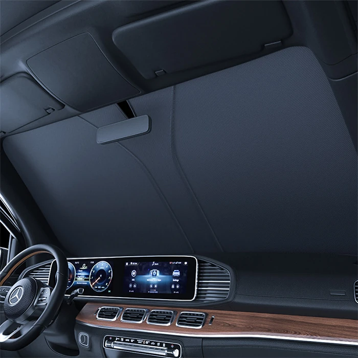 ALLY Araba Güneş Gölge Koruyucu Oto Ön Cam Güneşlik(140cm*70cm) titanyum gümüş katlanabilir-(5775)