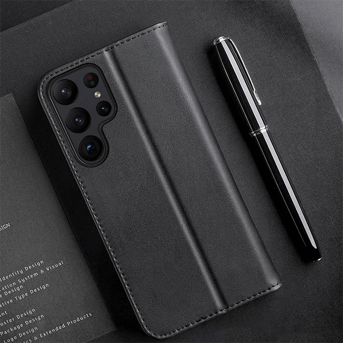 Dux Ducis SM Galaxy S23 Kılıf Mıknatıslı Cüzdanlı Deri Kılıf Hivo Series-(5775)