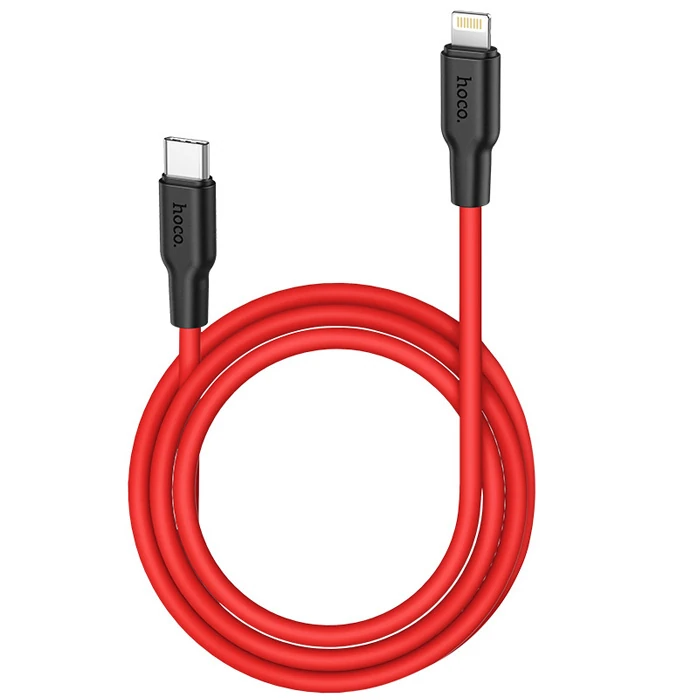 HOCO X21 Plus PD 20W Type-C to iPhone Lightning Silikon Hızlı Şarj ve Data Kablosu-(5775)