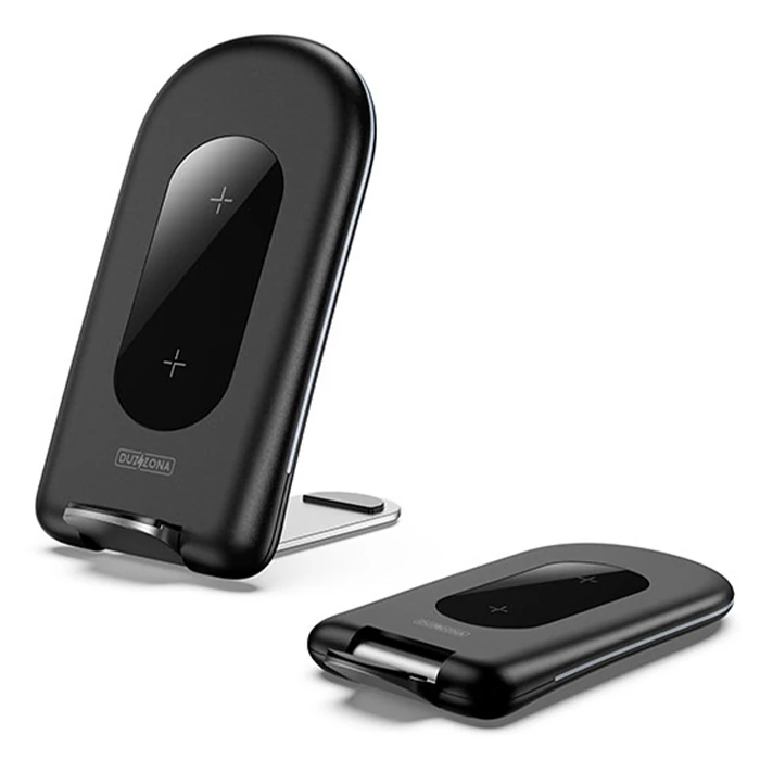 Duzzona W2 Katlanır Standlı 15W Hızlı Şarj Wireless Kablosuz Şarj Cihazı-(5775)