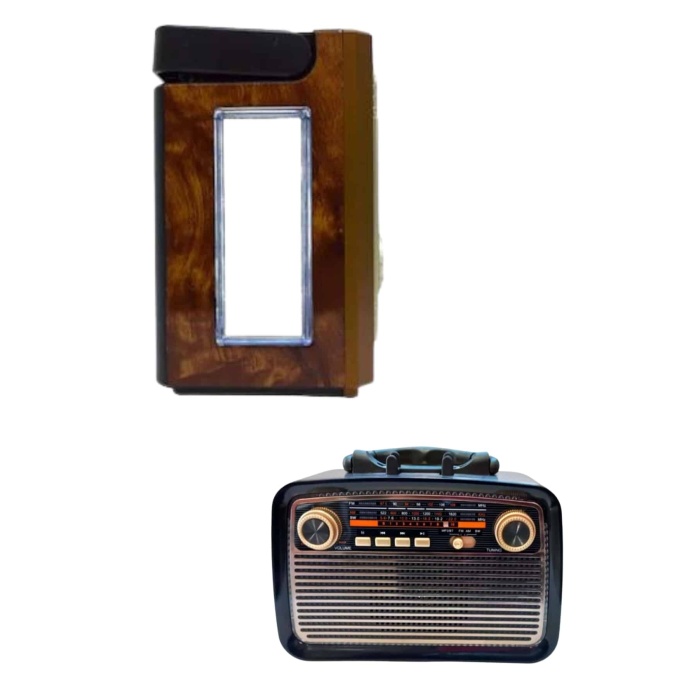 Bluetooth Hoparlör Ahşap Renk Vintage Işıklı Nostaljik Radyo Fm Ahşap Görünümlü