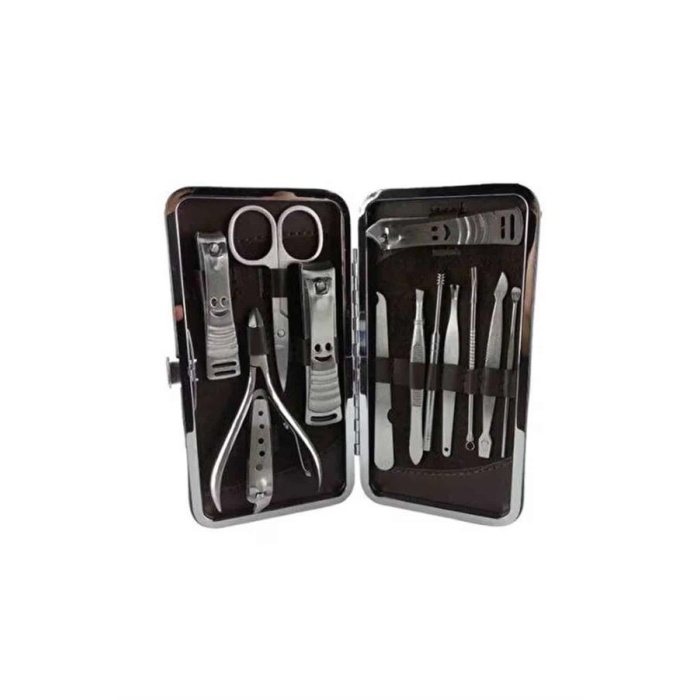 12 Parça Manikür Pedikür Seti Özel Deri Çanta El Ayak Bakımı Akne ve Sivilce Temizleme