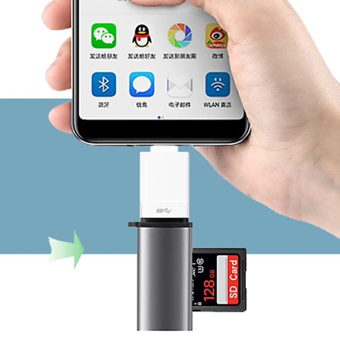İPhone NK-03 Usb to Otg SD Kart Okuyucu İPhone 14-13-12 11-(5775)