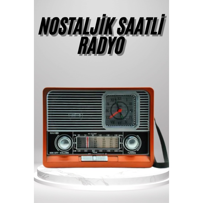 Nostaljik Vintage Radyo Taşınabilir Bluetooth Bağlantılı Hoparlör Radyo